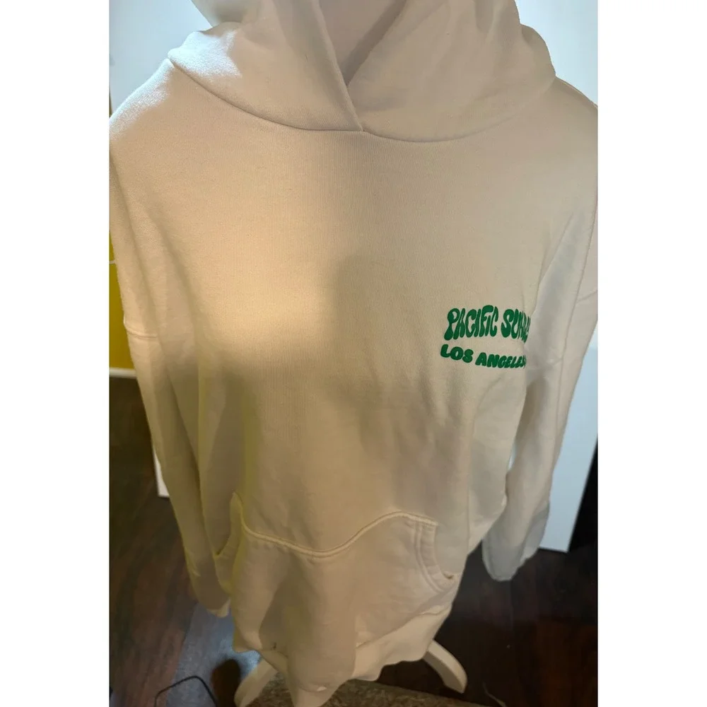 PacSun Pacific Sunwear Los Angeles Flower Hoodie Sweatshirt Cream Men XL Graphic